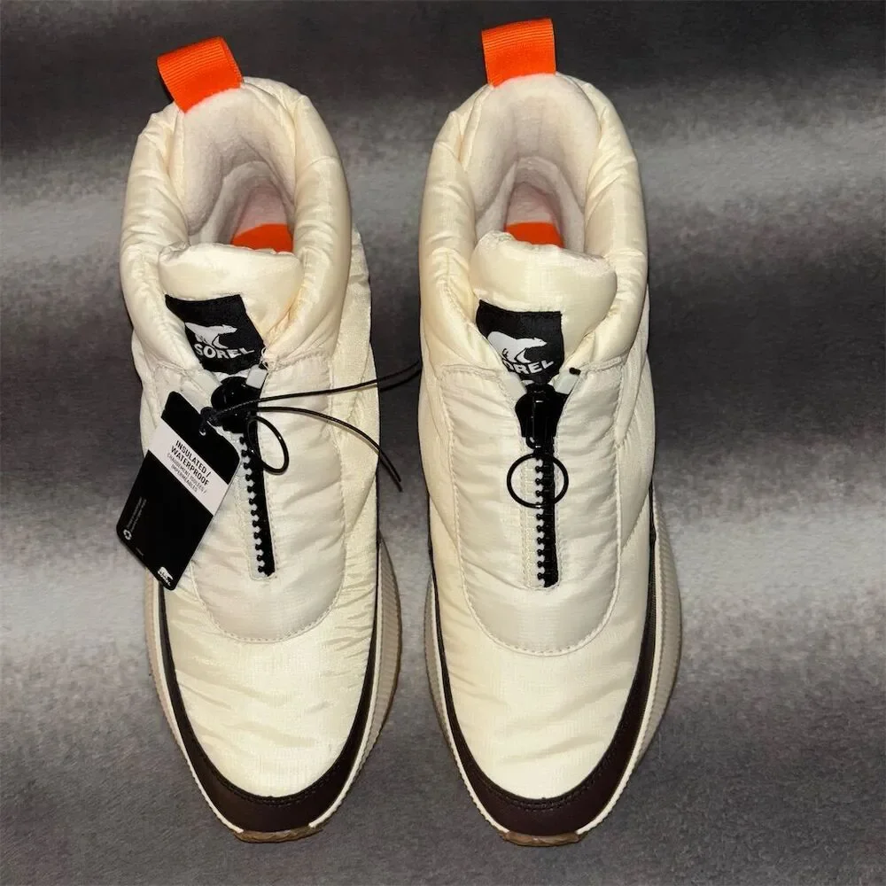 🚫SOLD🚫 Sorel Out N About III Puffy Zip Boots Cream Espresso Orange Waterproof 11 - Picture 6 of 12